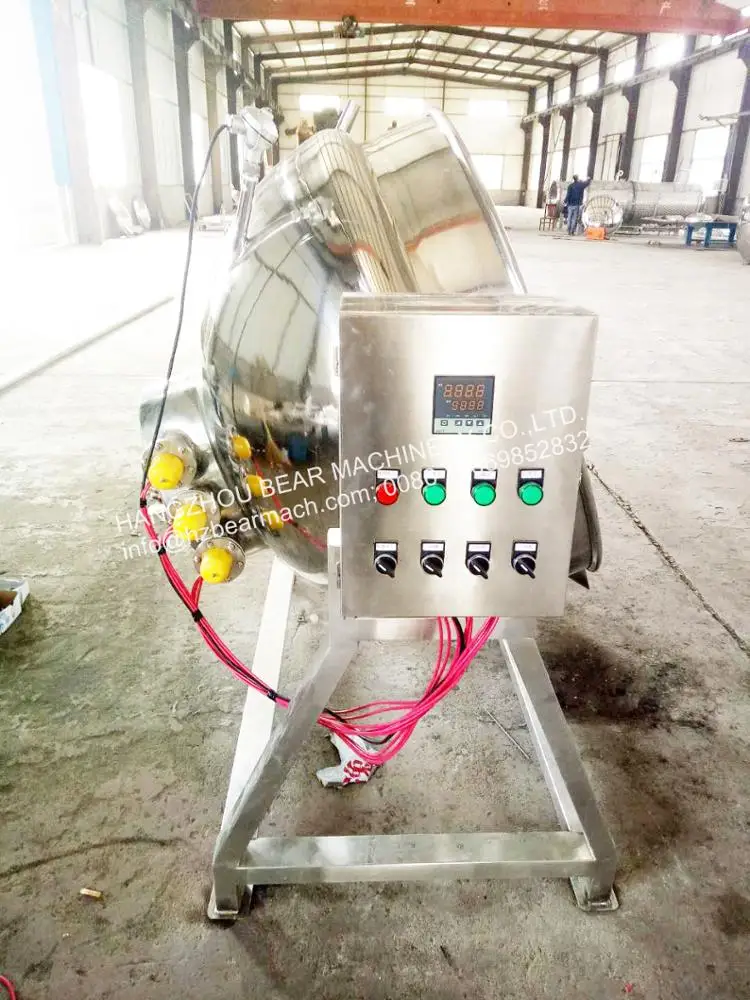 High Quality Tilting Steam Heating Jacketed Pot Automatic Wok Chili Sauce Making Machine Milk Boiling Machine Cooking Cutter