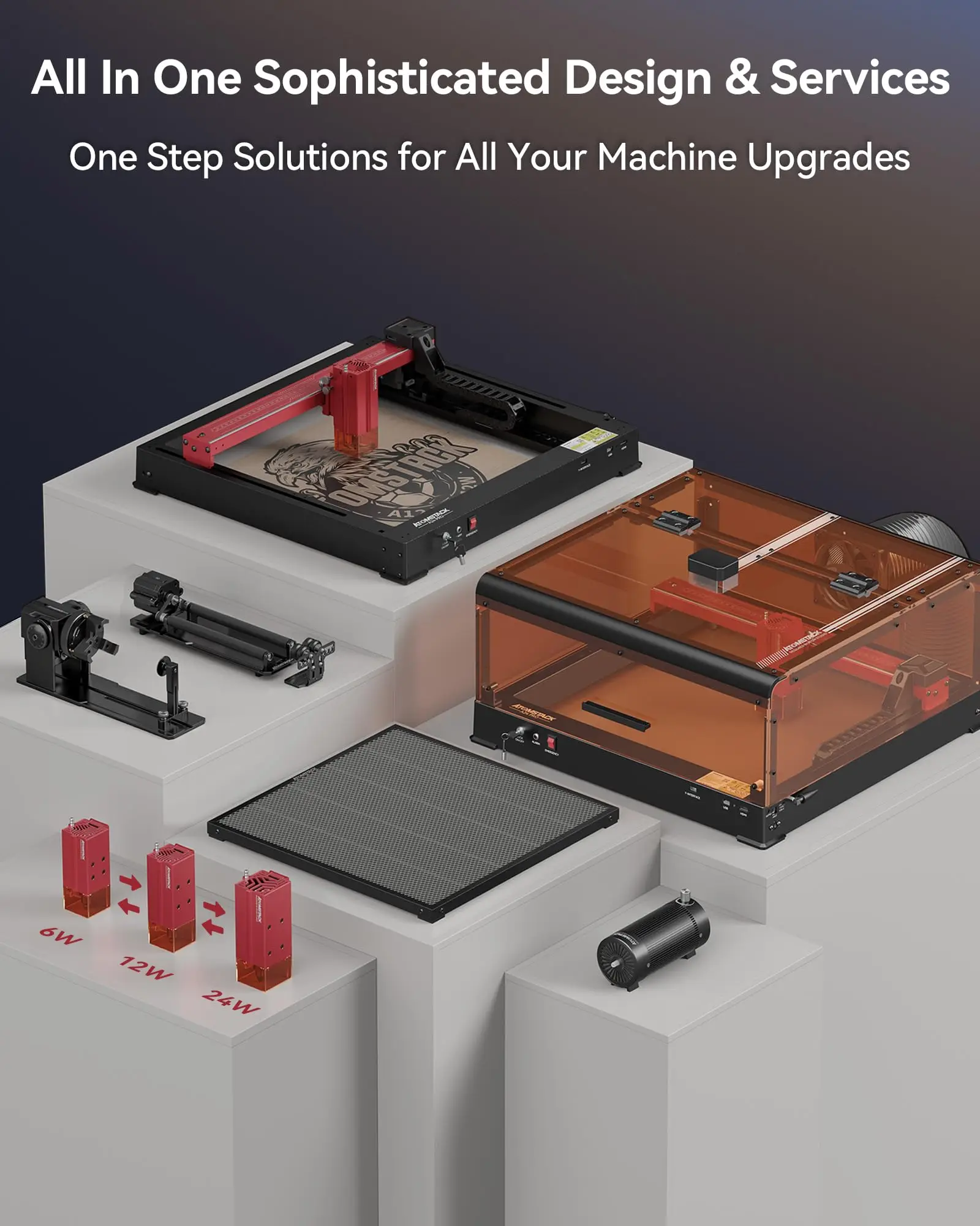 ATOMSTACK A24 24W A12 PRO 12W Laser Engraver Wood Cutter Printer 600mm/s Installation-Free DIY Laser Engraving Cutting Machine