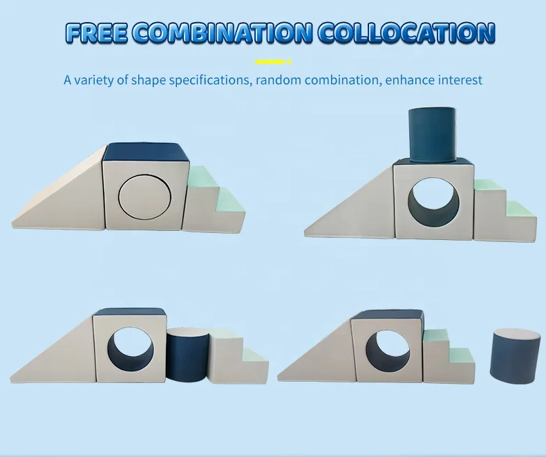 New Interactive Soft Foam Toddler Climbing Gym 4-Piece Toddler High Density Soft Foam Play Set for Home