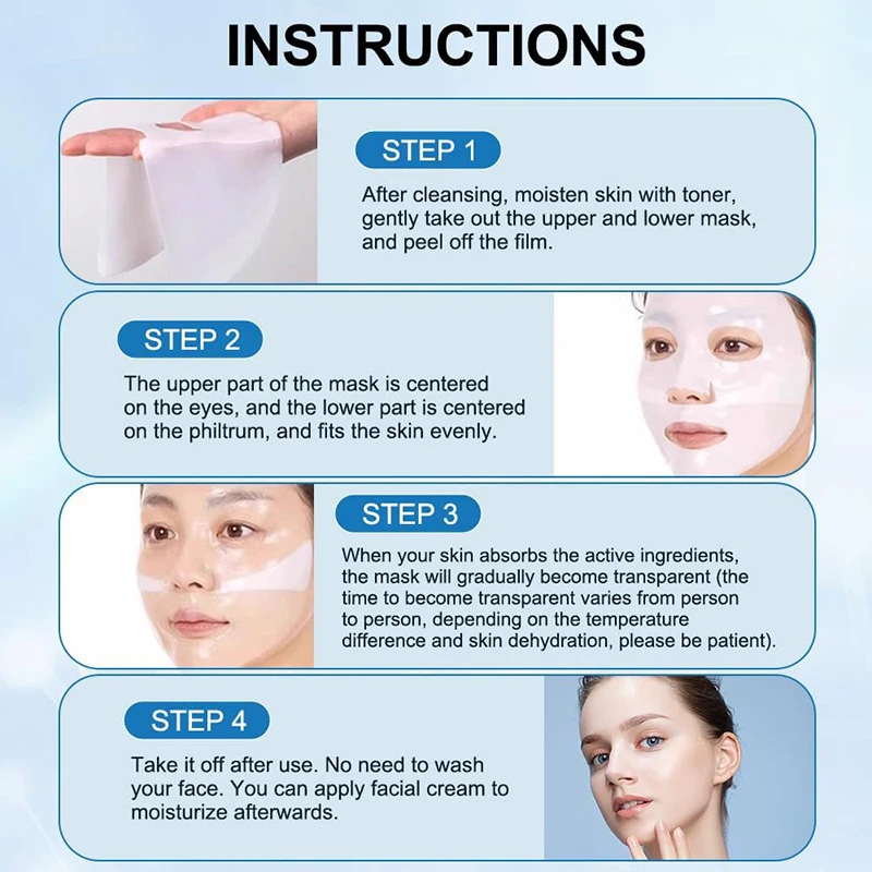 OEM customized 4pcs per box deep Hydrating Pore Minimizing Firming Bio-collagen facial mask for face care