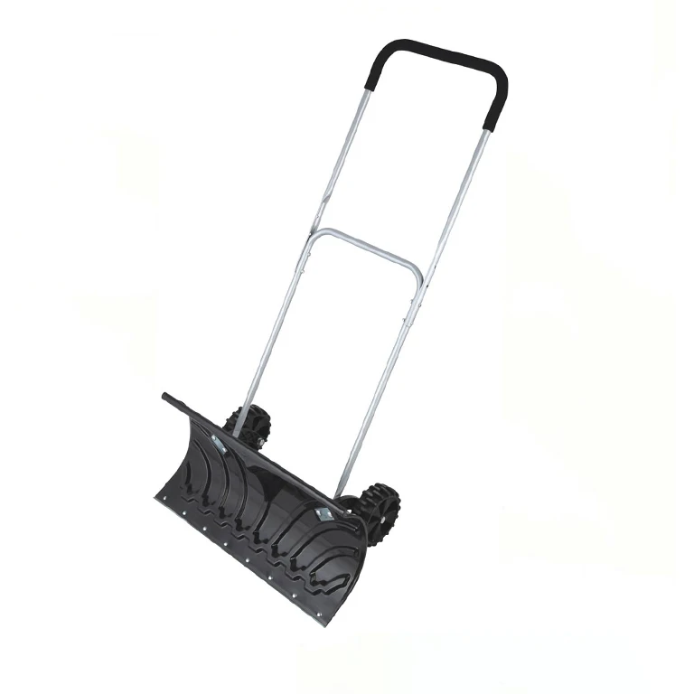 
Telescoping Adjustable Handle Rolling Snow Pusher with Wheels 