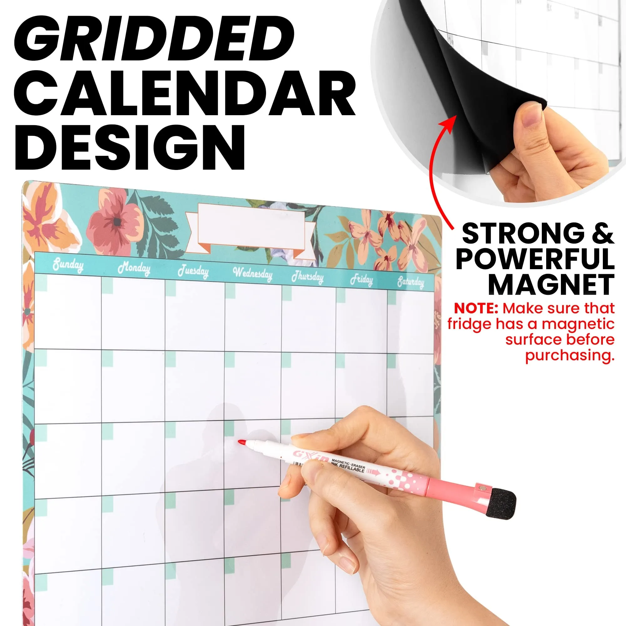 Customized Home Office Kitchen Decor Planning Boards Magnetic Monthly and Weekly Calendar Notepad Whiteboard Fridge Magnets