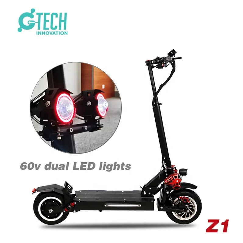Gtech Fat Tire Folding Wide Two Wheel Adult dual motor Foldable electric scooter