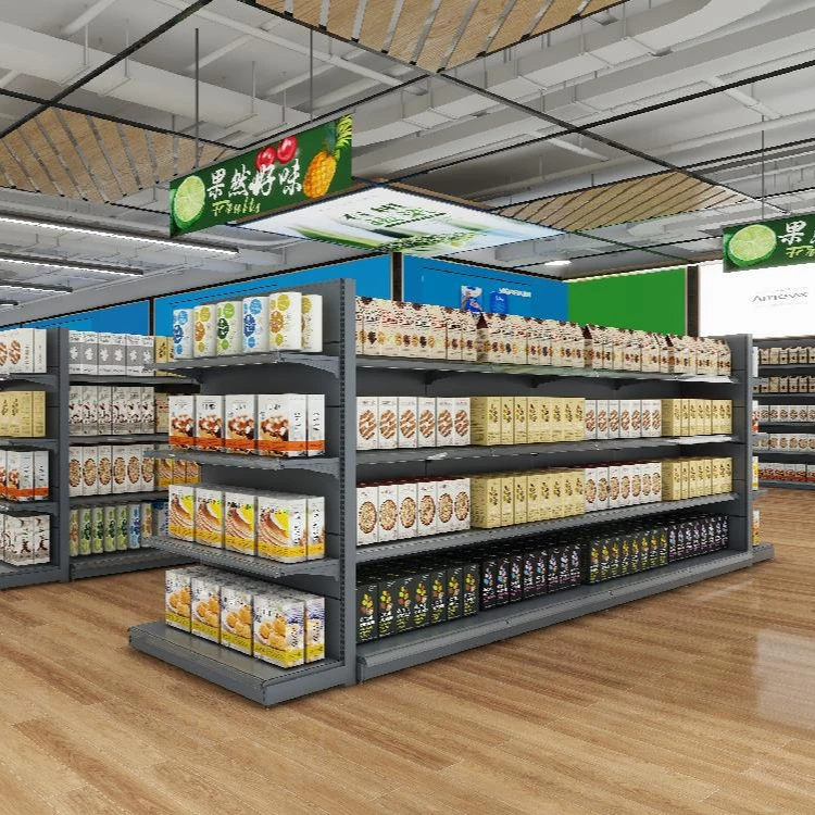 Design Metallic Gondola Shelving Display Stand Wall Mini Racks Red Supermarket Shelf 120KG Shelf