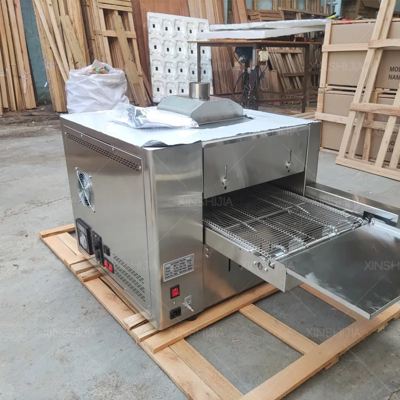 Commercial electric gas 12 18 32 inch countertop conveyor belt roti pita bread pizza baking machine