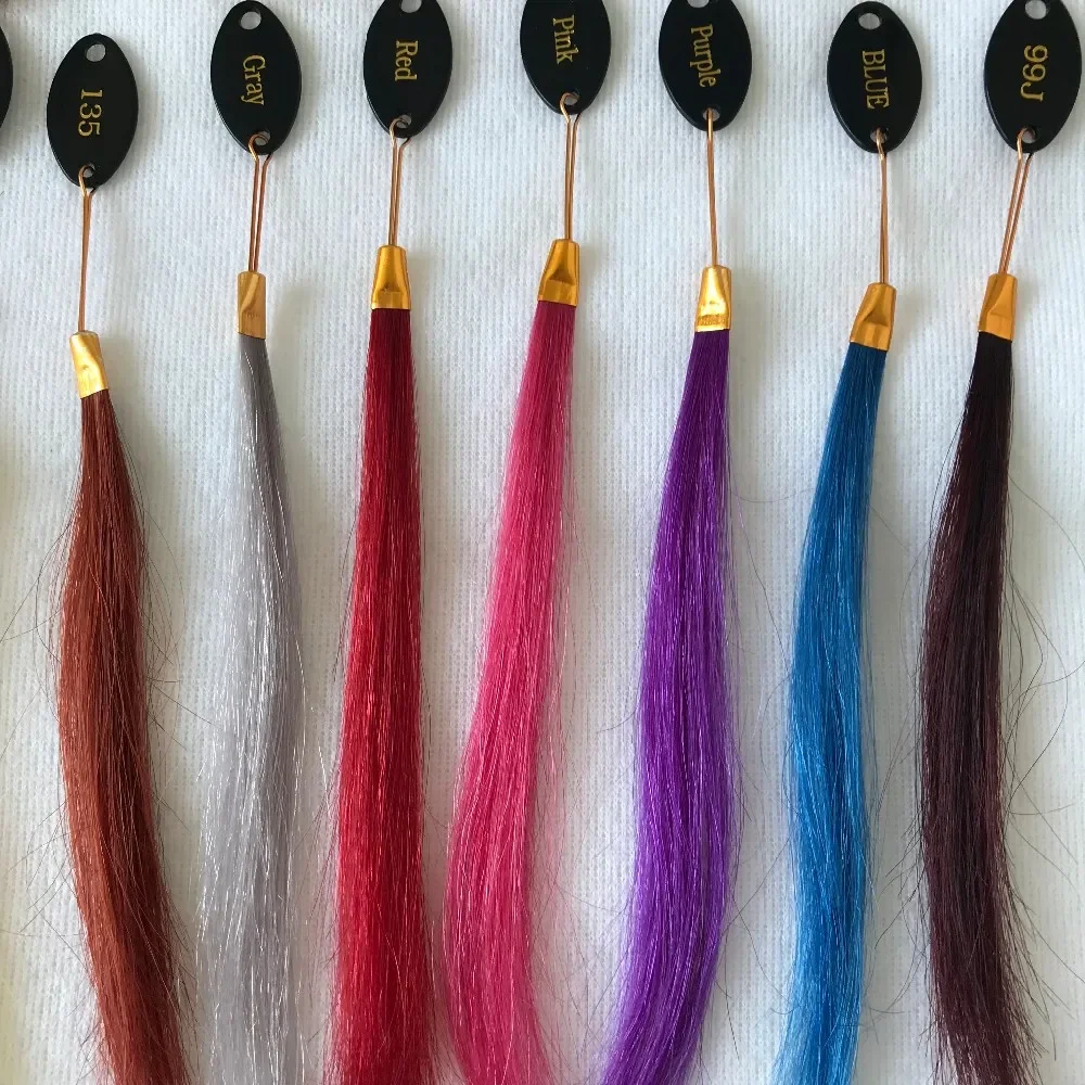 Wholesale color chart raw Human Hair Extensions Supplier Tag Ring Customized Color Ring Color Swatches