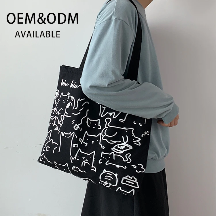 Wholesale durable high quality,grocery organic reusable korean canvas bag small cotton bag cute tote bag/