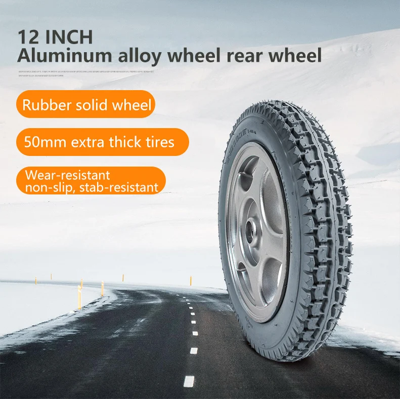 Rear 12 Inch Rubber Solid Motorized Wheelchair Accessories Wheels Tyres Wheelchair Wheels