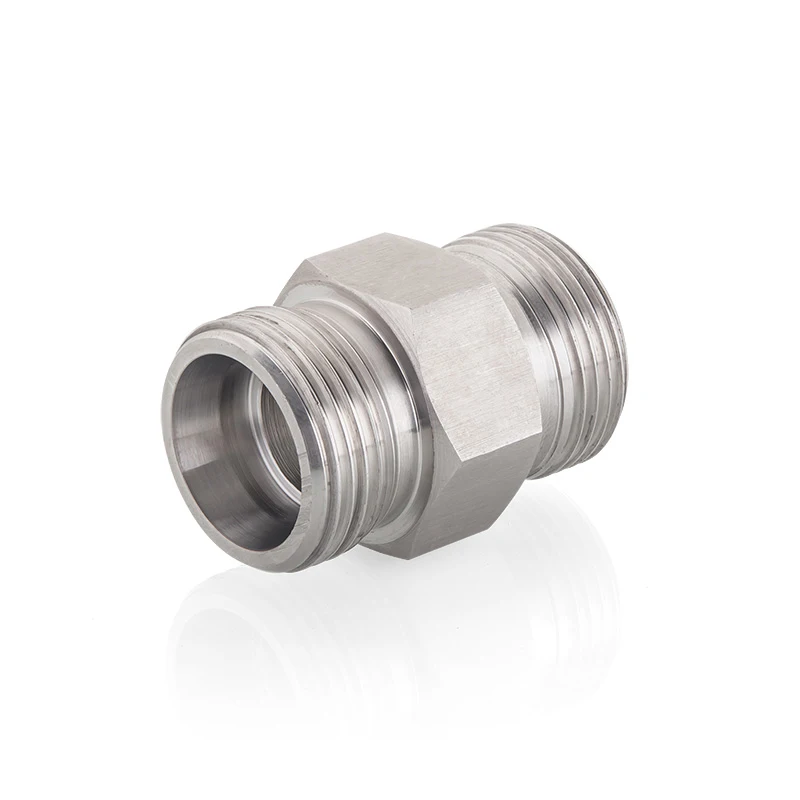 Manufacturer BSP NPT Hydraulic Fitting Connector Double Pipe Nipple Male Thread Nipple Metric Adapter