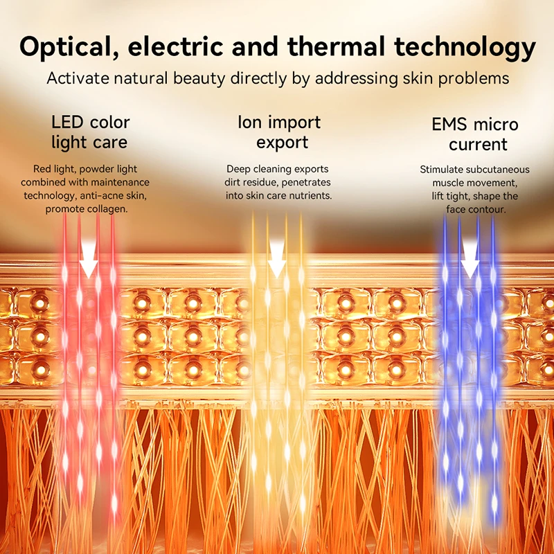 Portable Skin Rejuvenation Moist Face Lifting LED Nutrition EMS RF Beauty Device Facial Beauty Machine