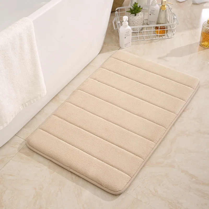 Hot sale Soft Memory Foam Shower Bathroom Floor Mat Rugs Quick Dry Absorbent Non Slip custom Sutera Stone Bath Mat