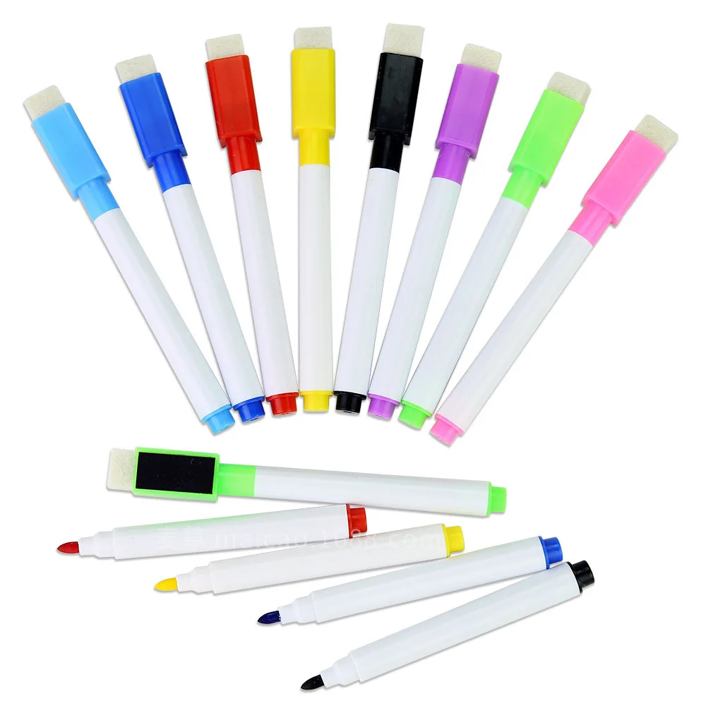 Fine Tip Magnetic Dry Erase Markers with Eraser for Whiteboard