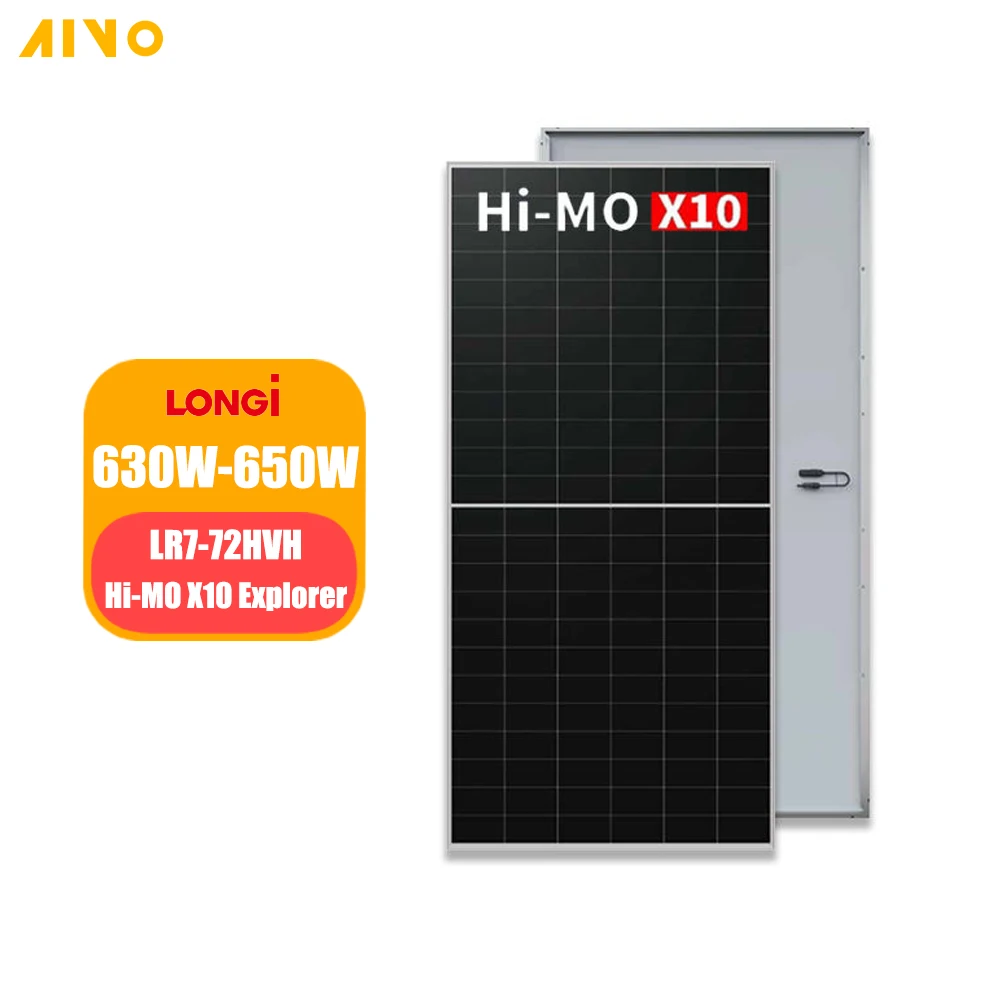 Солнечная панель Longi Hi-mo X10 LR7-72HVH 630 Вт 640 650 HPDC одиночные стеклянные солнечные панели Panneaux Solaire для домашней солнечной системы