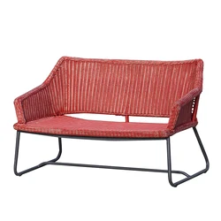 modern high quality Outdoor sofa patio PE rattan rattan wicker set red garden furniture for garden villa and courtyard