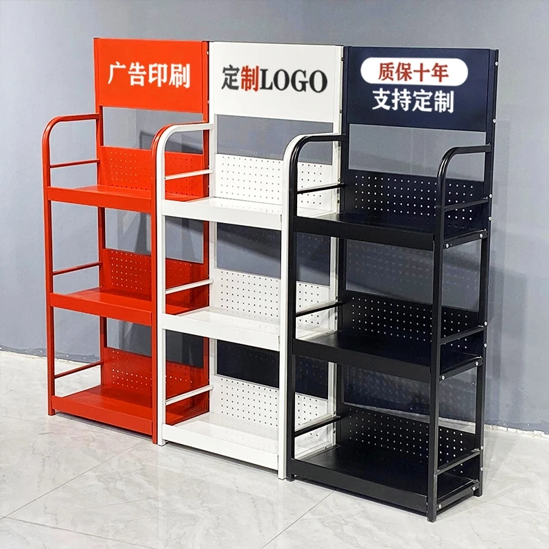 Lubricating Motor Oil Floor Standing Car Battery Display Rack Gas Station Metal Engine Shelf
