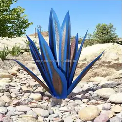 Amazon Metal Art Flower Sculpture Lamp Garden Yard Art Home Decor Yard Lawn Plant Ornaments Statue with Glass Ball Solar Light