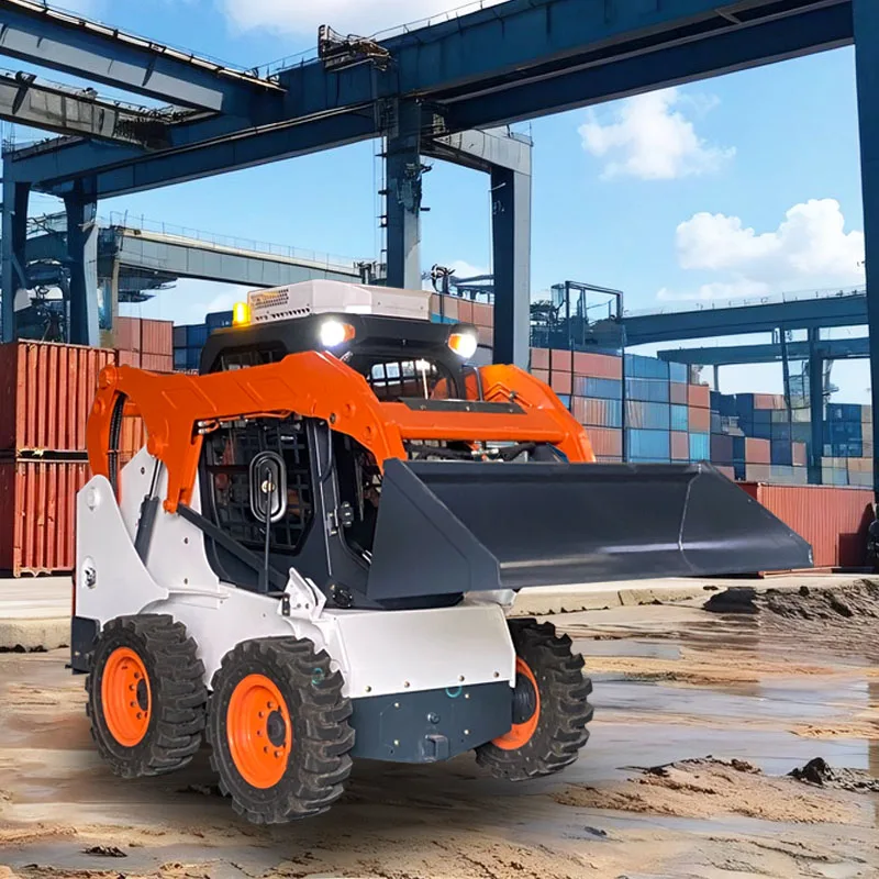 free shipping wheel type diesel skid steer loader small hydraulic skid steer loader