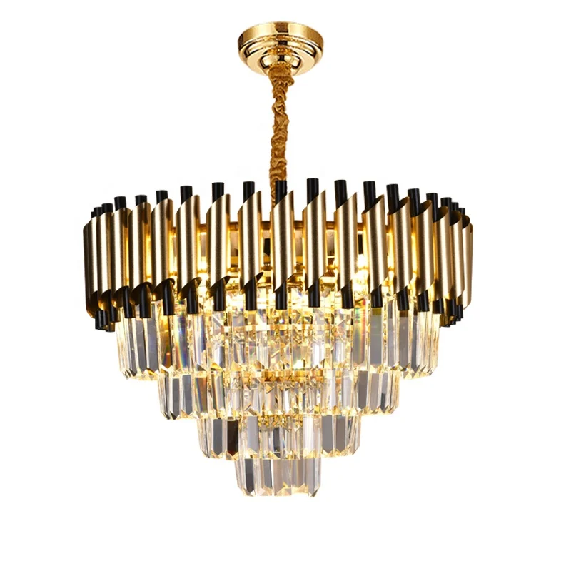 vintage lighting decoration lustre home pendant light fixtures indoor living room hang lamp modern led crystal luxury chandelier