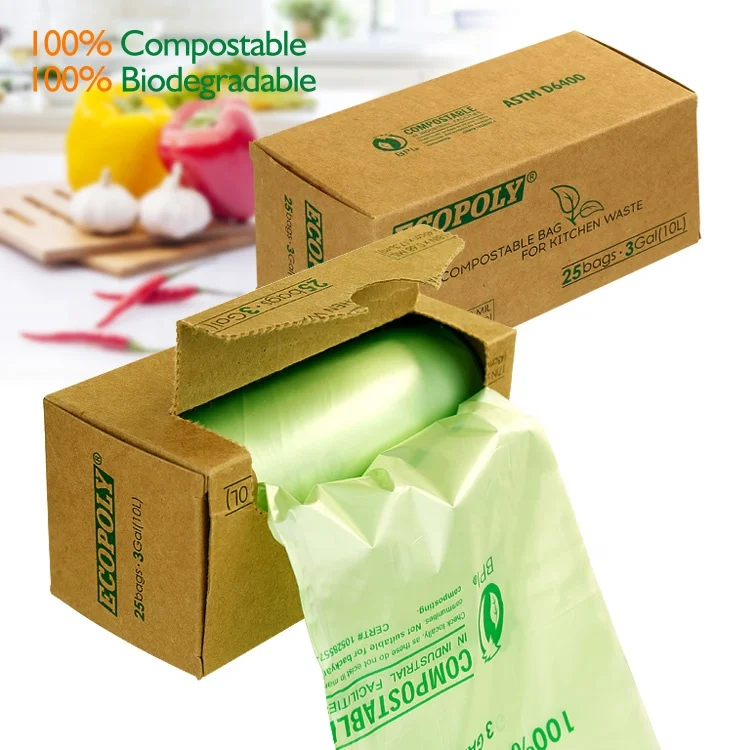 GREEN PLA scent kitchen tidy trash waste plastic garbage bag