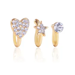Wholesale Piercing Jewelry, Love, Nose Rings, Diamond Heart-Shaped Decorations No Hole Piercings
