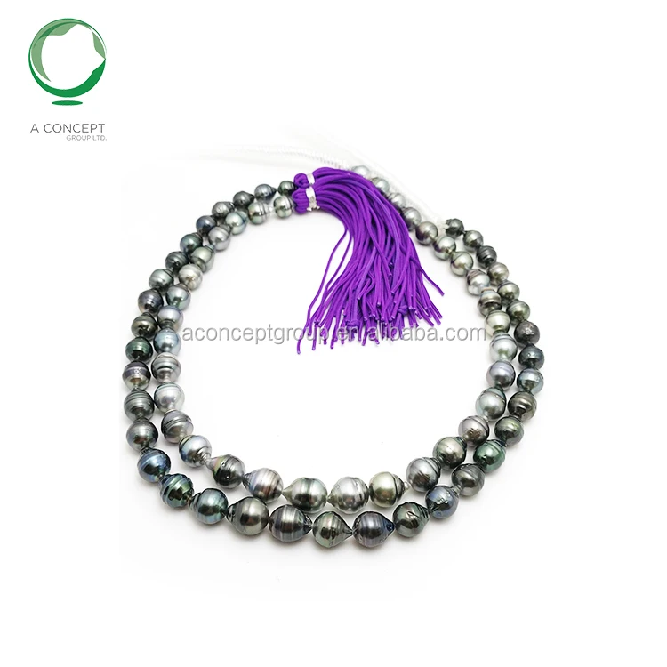 High Quality 40cm Good Luster Very Nice Colour Tahitian Pearl 8-11mm Circlestrand, tahitian black pearl