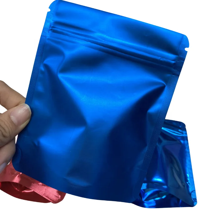 Holographic Colorful Plastic Bags Matte Glossy Silver 0.125oz Smell Proof Ziplock Bags 4x5 Colored Plastic Mylar Bags