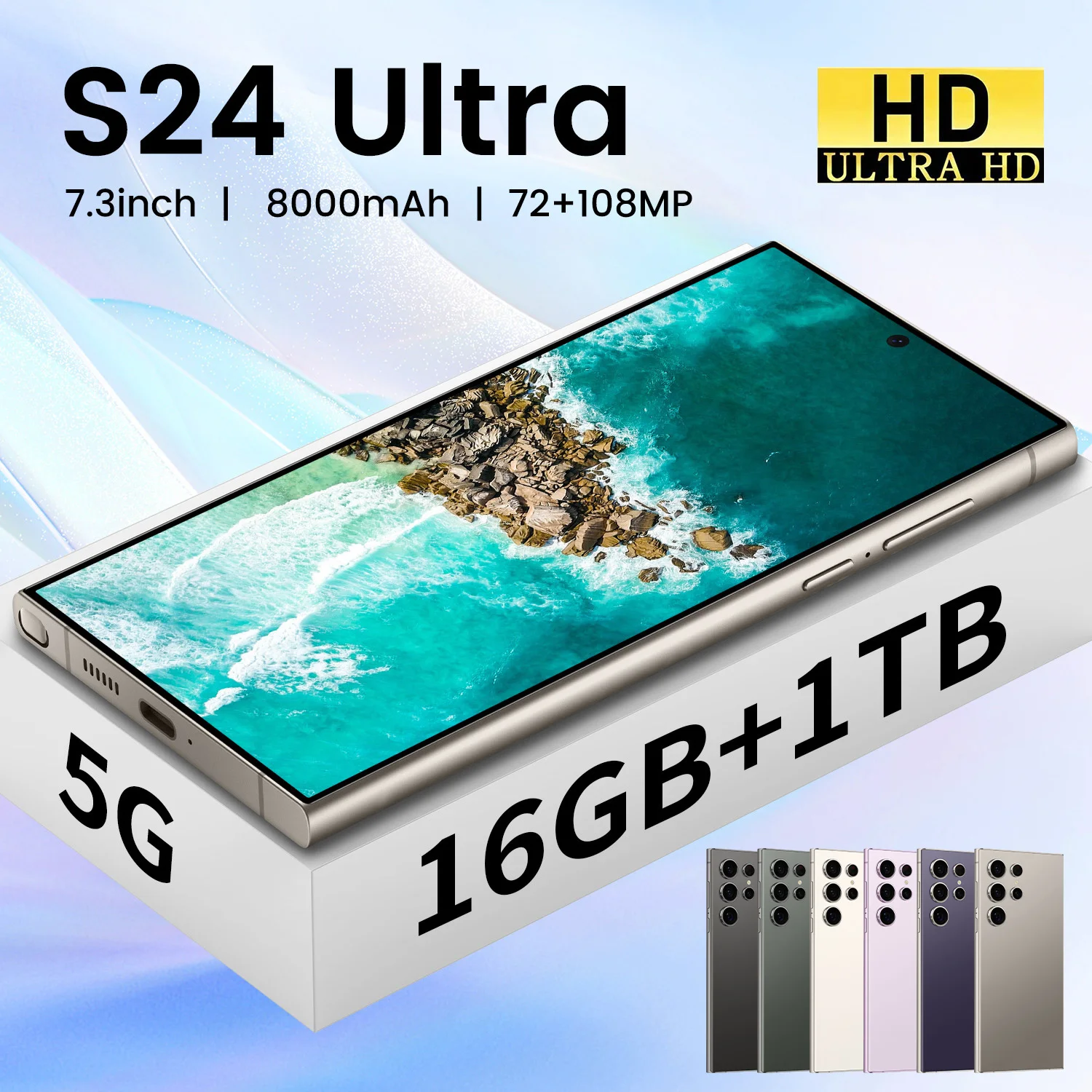 sumsung galaxy S24 Ultra original 16GB+1TB 5G Android 13.0 Cell Phone Smartphone 7.3 inch Unlocked Gaming Smart Mobile Phones