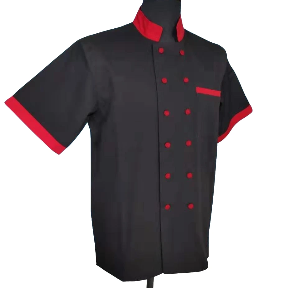 
Chef Jackets Waiter Coat Short Sleeves Back and Underarm Mesh 
