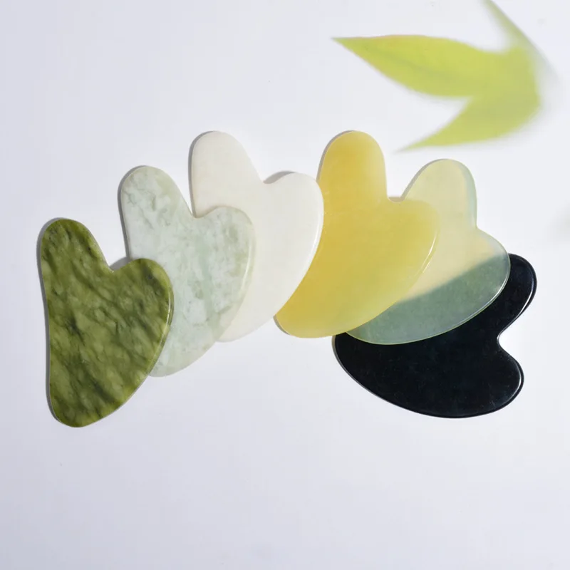 Green Jade Gua Sha Natural Stone Smooth Cold Muscle Relaxation Guasha All For Massage Board Scraper Tools Body Gouache Face Set
