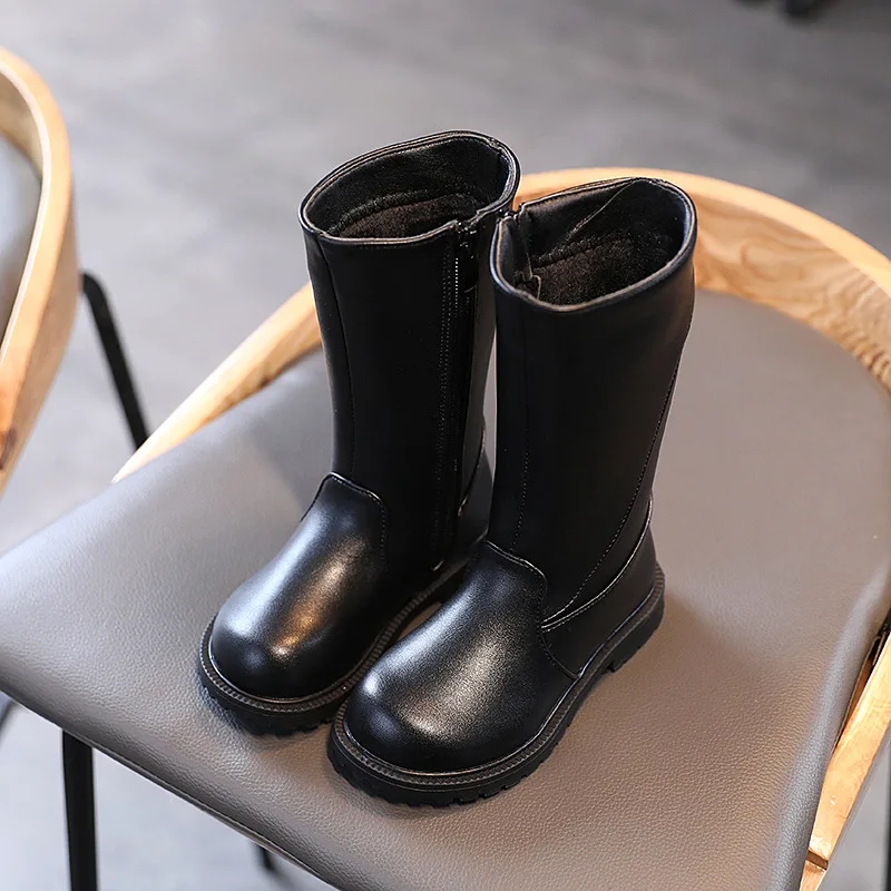 2022 Hot Selling Low MOQ Wholesale Winter Kids Boots Anti-Slip and Comfortable Zipper Style High-top Snow Martin Boots