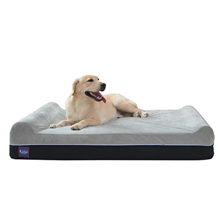 
Laifug dropshipping Washable Removable Cover and Waterproof Lining Memory Foam Large Luxury Orthopedic Dog Bed 
