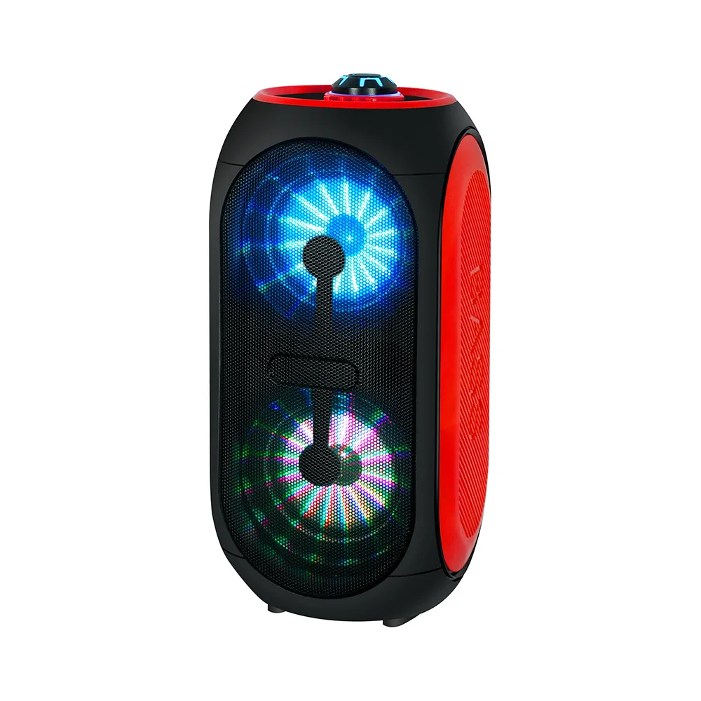New cross-border e-commerce dual four-inch outdoor sports speakers LED lights portable card U disk K song portable audio Y2188