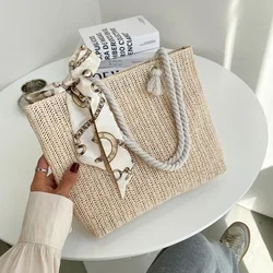 customized low price handmade woven weaving casual white woven  bow straw shoulder tote hand bag purse