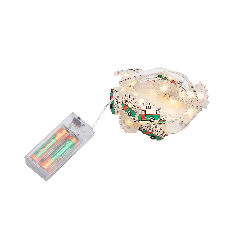 Snow Car Decorative Pendant Striped Wedding Garlands Wreaths LED Colorful Light String Waterproof Outdoor Christmas Tree Dress