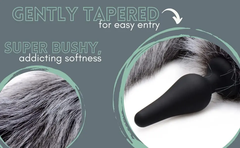 YPM White Cat Ears Set Fox Tail Anal Plug Silicone Cat Tail Anal Plug