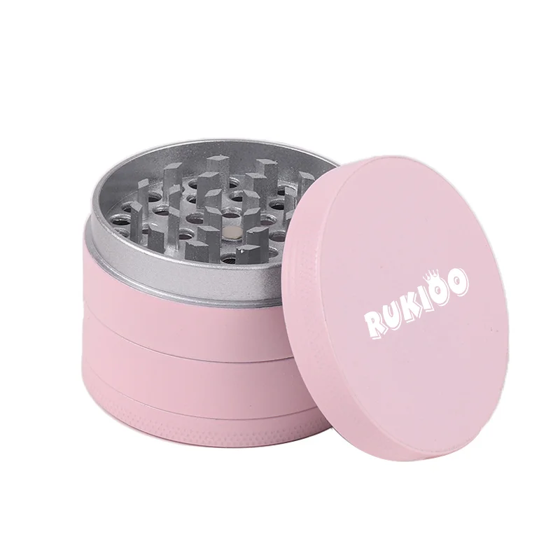 Wholesale 2.5inch 4 Layers Matte Soft Touch Rubber Herb Grinder Silicone Coating Tobacco Grinder