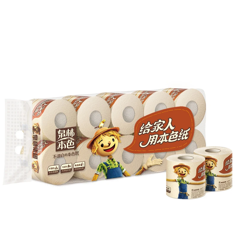 
100% Natural straw pulp cheap and sale resin ornament tripod for moist roll 6 ply recycler plastic toilet paper 