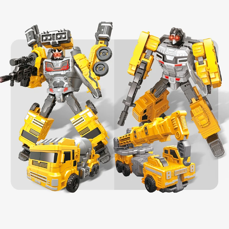 Hot Sale Transforming Vehicle Construction Truck Car Actions Toys Transform Robot Toy