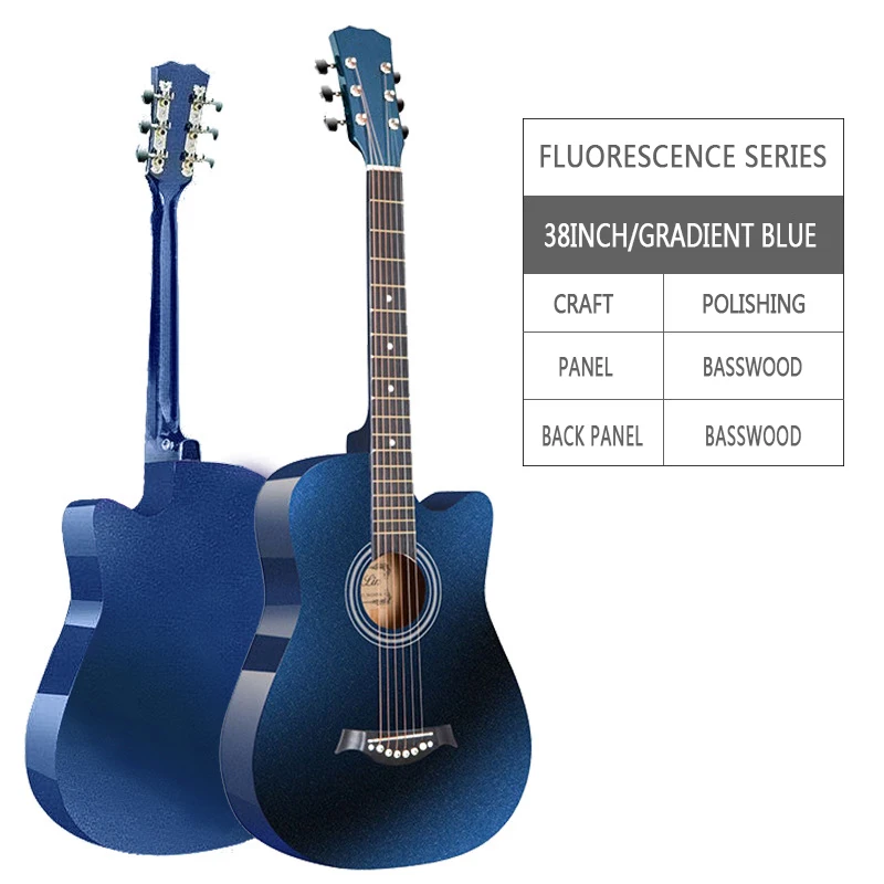 Paisen Chitarra_Acustica_Guitarra Stringed Instrument Gradient Basswood Colorful 38 Inch Beginner Folk Acoustic Guitar For Sale