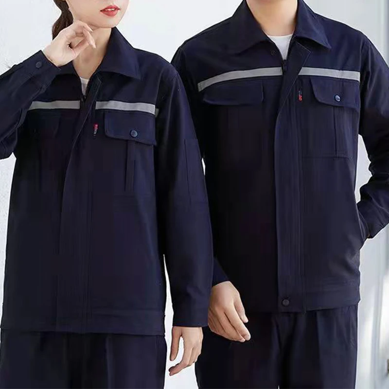Welder Auto Repair Shop Factory Site Workshop Clothes Gas Station Labor Protection Clothing Uniforms Tops with reflective stripe