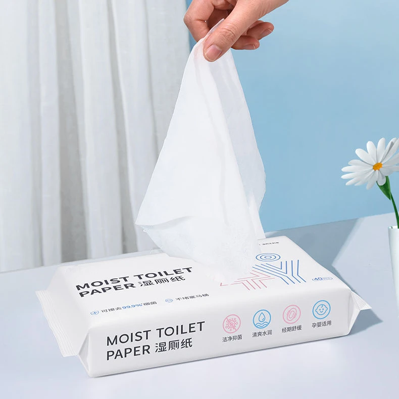 Moist Toilet Paper for Gentle Clean Soft Biodegradable Wet Wipes Hypoallergenic Eco-Friendly Flushable Tissue for Sensitive Skin