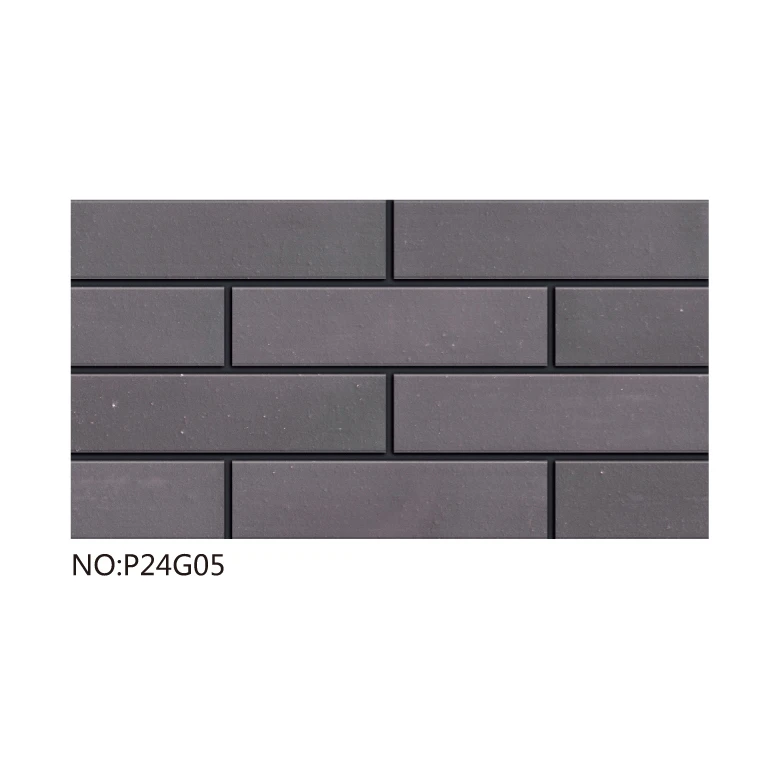 Villa garden fence decorative grey brick slip terracotta material smooth L shape 90 angle bricks exterior wall brick look panel