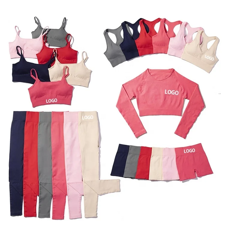 Комплект для йоги из 4 предметов, спортивный бюстгальтер, топы для тренировок, Леггинсы для йоги, одежда для спортзала, одежда для активного отдыха, бесшовный костюм для йоги, одежда для спортзала, комплекты для фитнеса