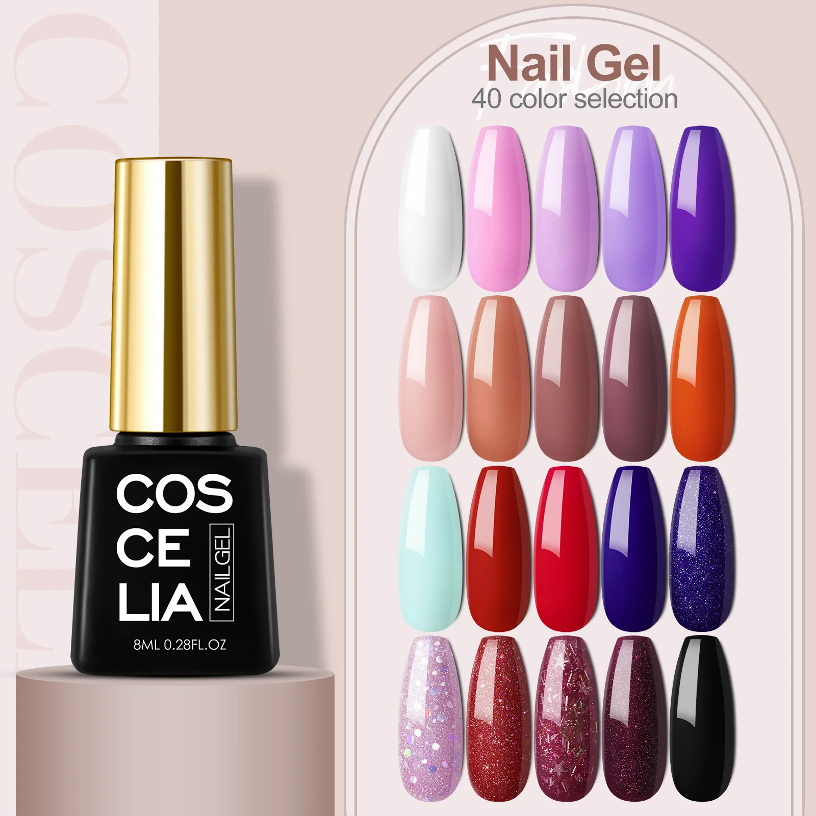 Gel Polish Various Color 8ml Wholesale Salon Supplies Soak Off UV LED Nail Gel Polish Factory Manufacture Private Label OEM