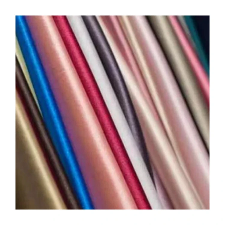 Custom Color White pink Black 70gr Satin Fabrics by the Roll Polyester Satin Fabric Roll for Bedding