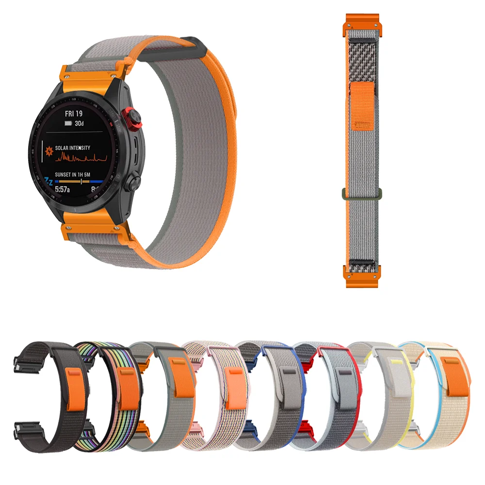 New Nylon Watch Band For Garmin Fenix 7X/7/6X/6/5X/5 Wild Loop Nylon Strap Replacement Easy Fit
