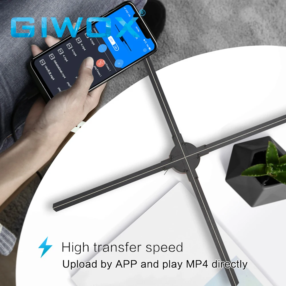  Голографический вентилятор Giwox 65H с TF-картой и Wi-Fi голографический проектор плавающий в воздухе 3d для использования школе торговом