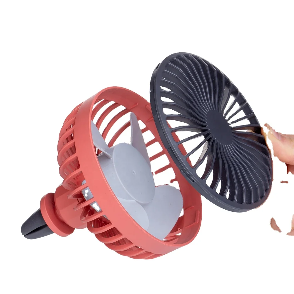 Cars Accessoire 4 Inch Air Cooling Fan 3 Speeds Adjust DC Powered Vehicle Rotatable Clip Fan Portable Mini USB Car Fan With LED