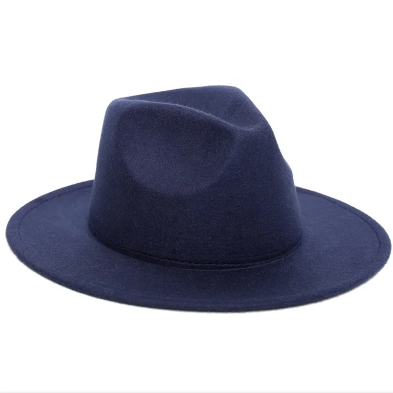 Wholesale High Quality Women Men Cap Felt Fedora Hat Wool Felt Wide Brim Fedora Hat