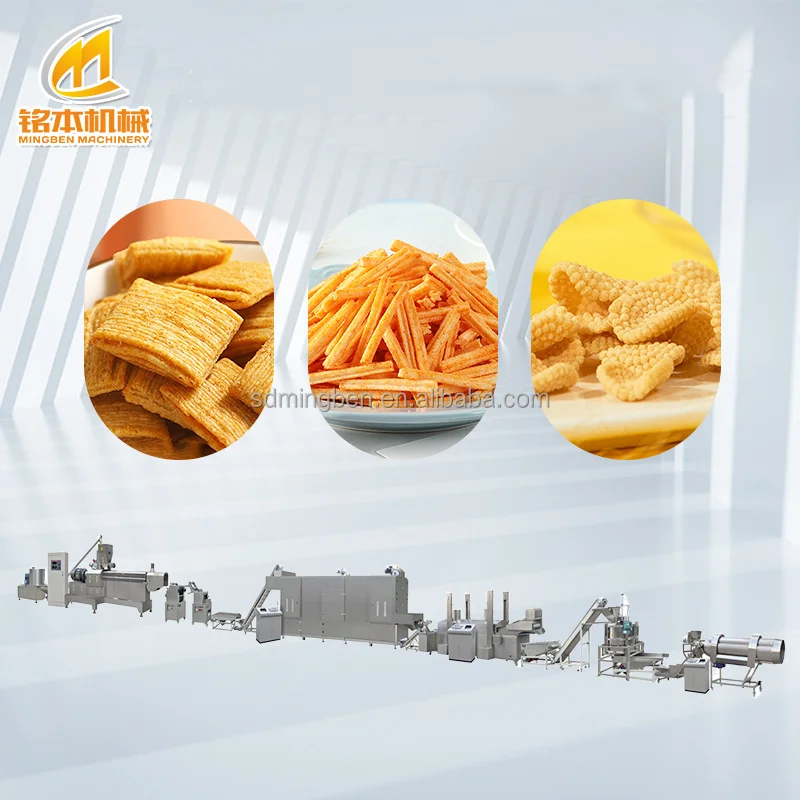 Extruded Automatic Fried 3d Pellet Bugles Chips Snack Food Processing Making Machine
